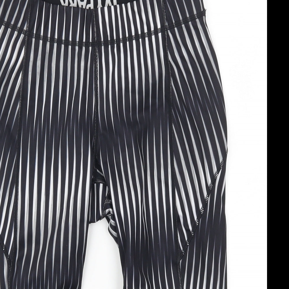 IVY PARK Womens Black Striped  Cropped Leggings Size M