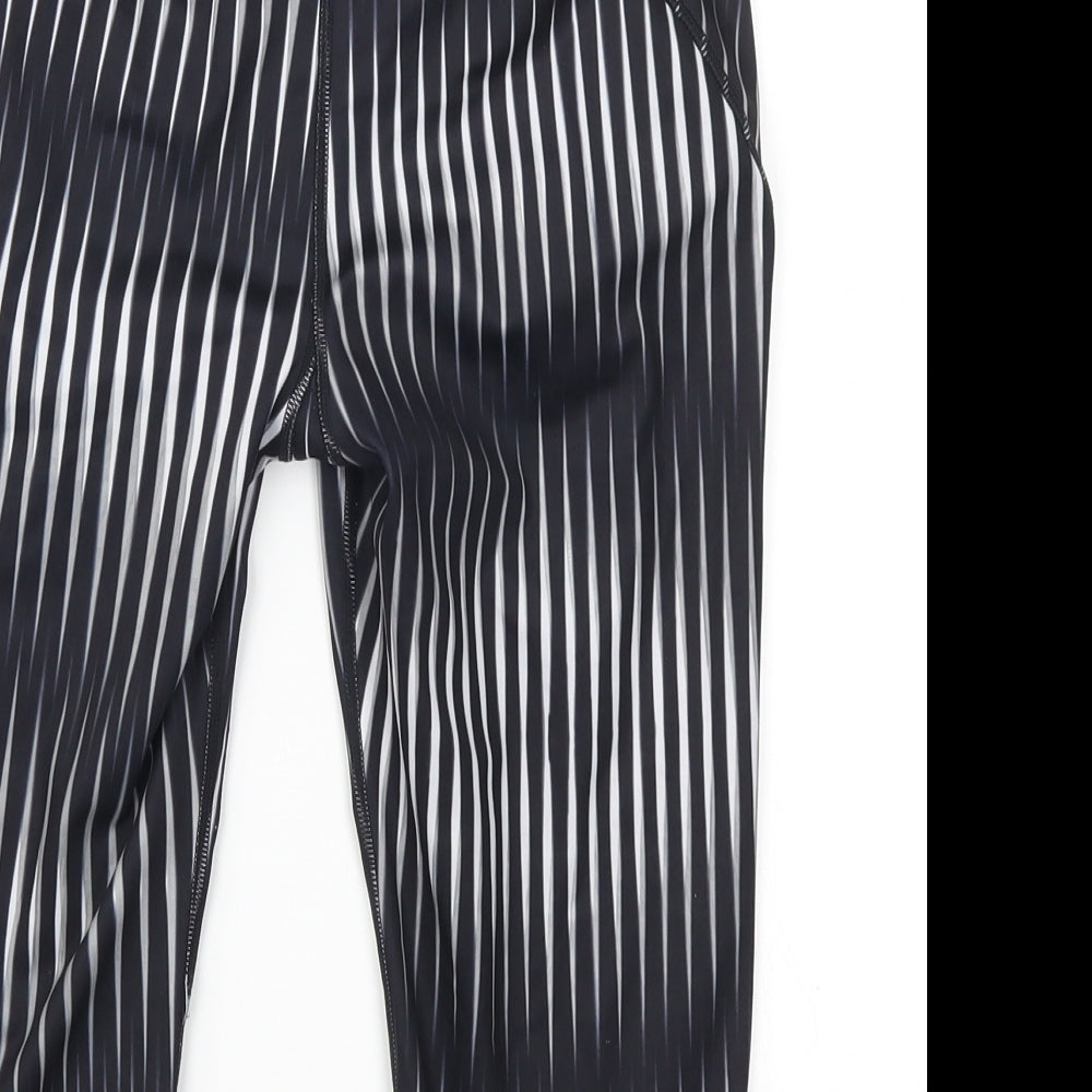IVY PARK Womens Black Striped  Cropped Leggings Size M