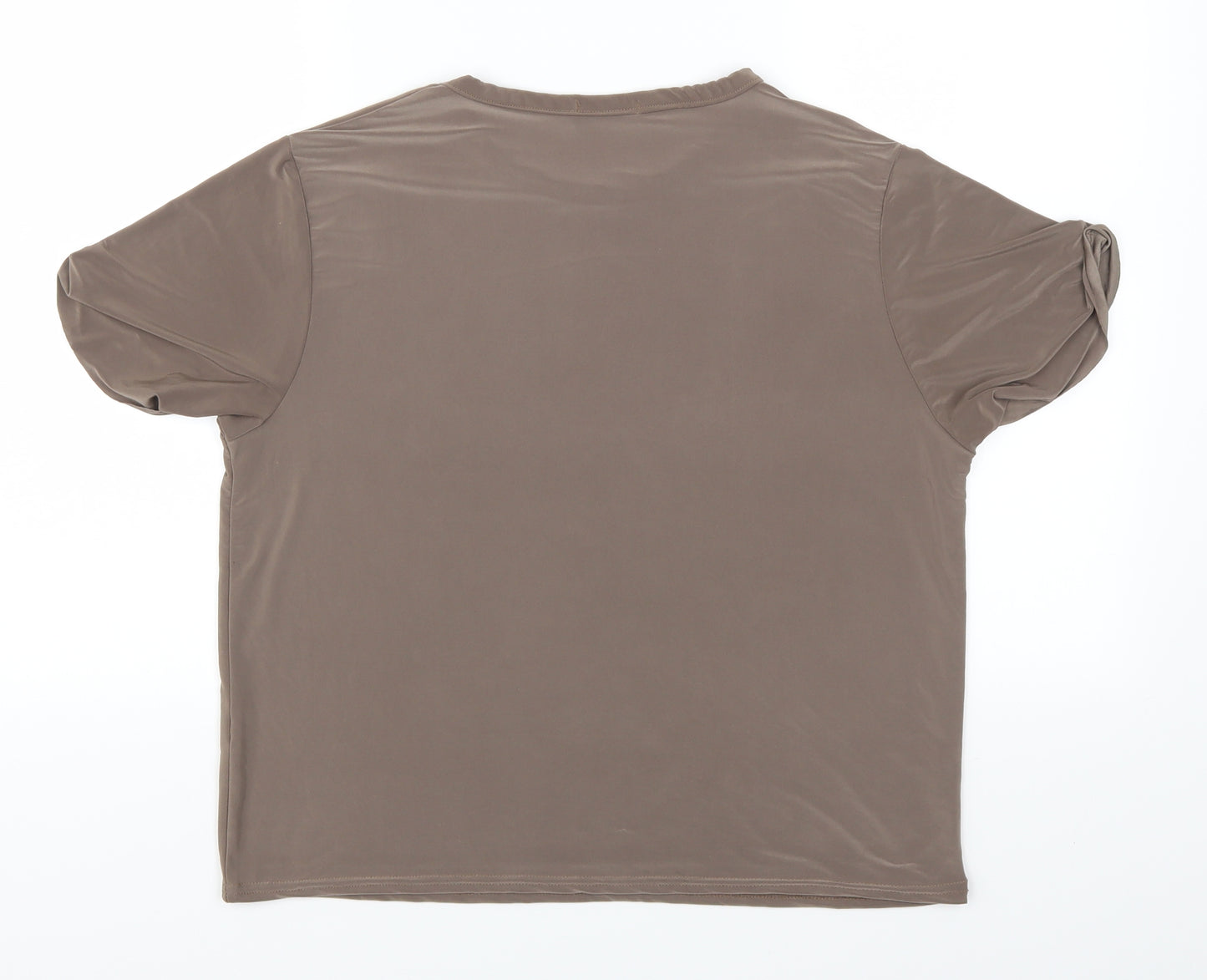 PRETTYLITTLETHING Womens Brown   Basic T-Shirt Size M