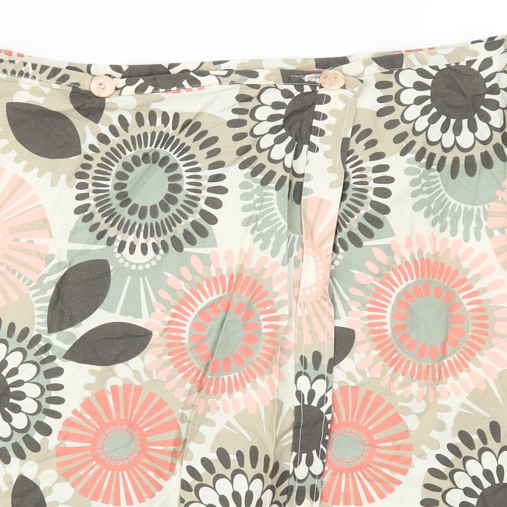 Preworn Womens Beige Floral  A-Line Skirt Size 32 in