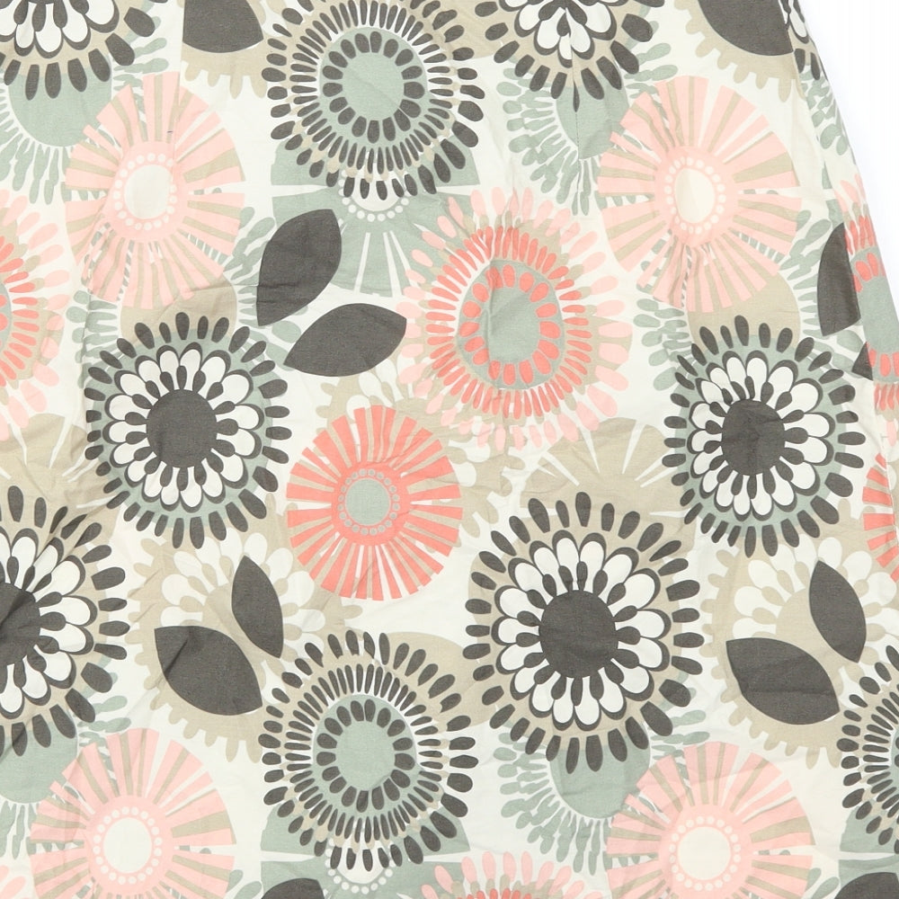 Preworn Womens Beige Floral  A-Line Skirt Size 32 in