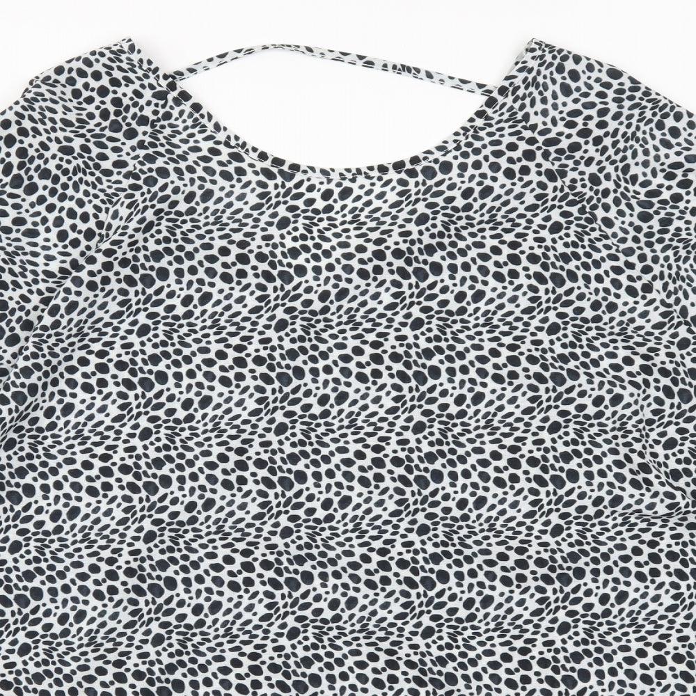 Apricot Womens White Animal Print  Basic Blouse Size 16