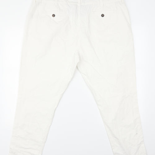 Papaya Womens White   Cropped Trousers Size 20 L26 in