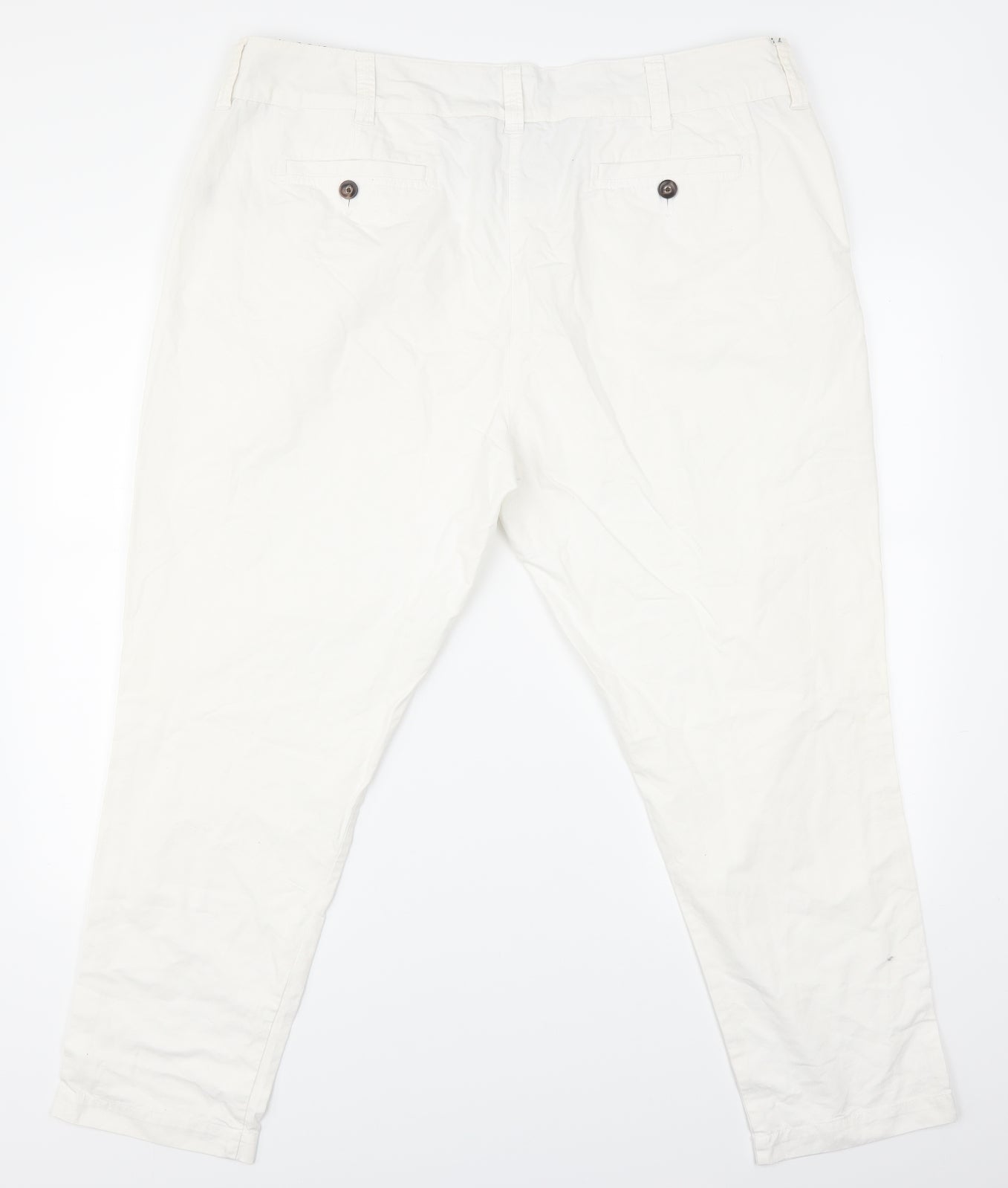 Papaya Womens White   Cropped Trousers Size 20 L26 in