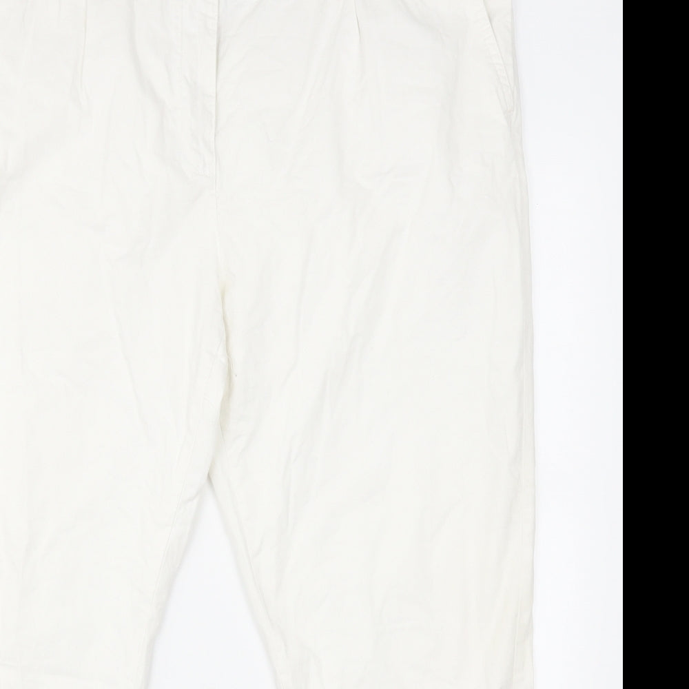 Papaya Womens White   Cropped Trousers Size 20 L26 in