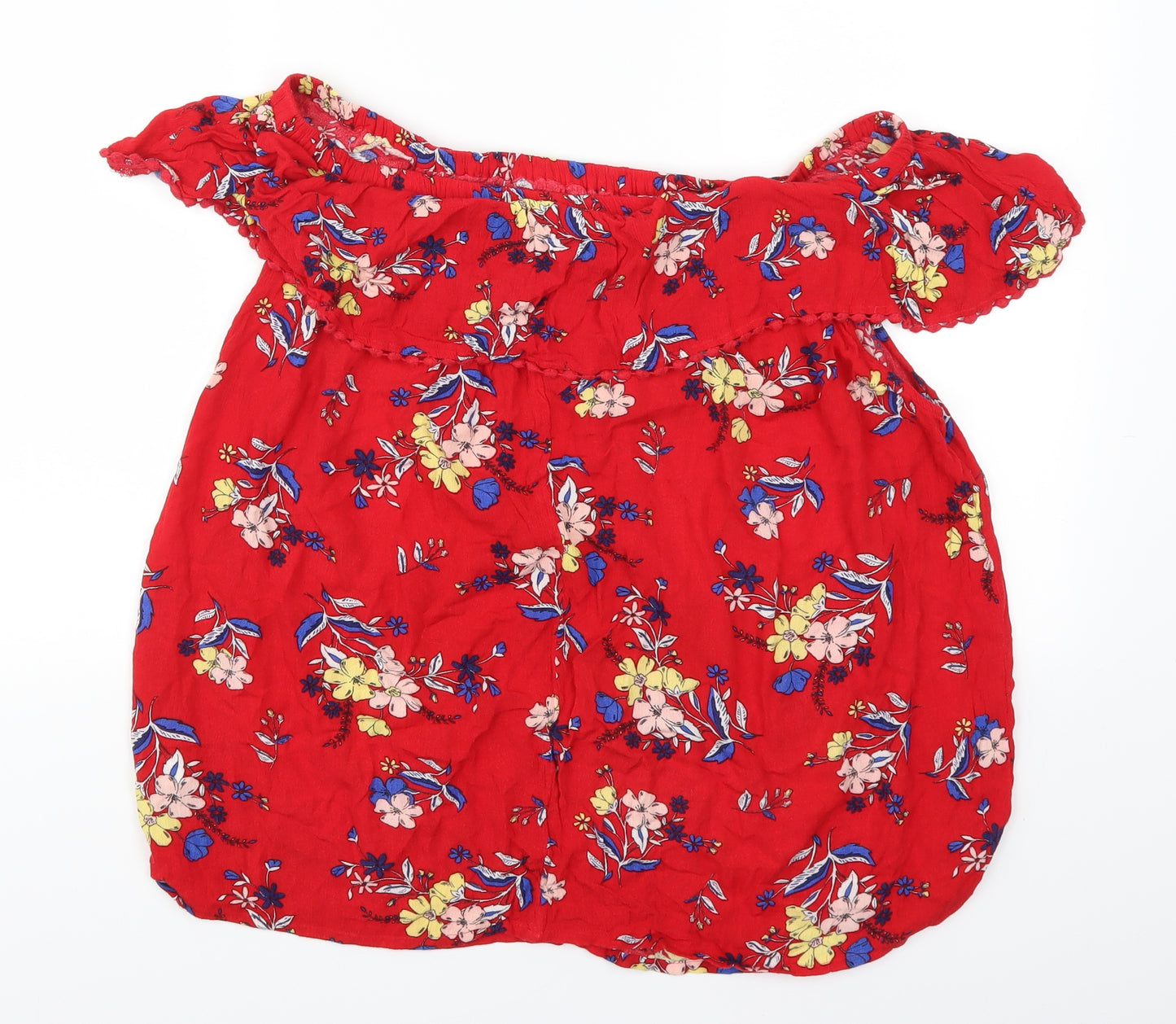 F&F Womens Red Floral  Basic Blouse Size 16