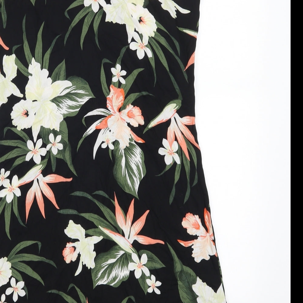 Divided by H&M Womens Black Floral  A-Line  Size 8