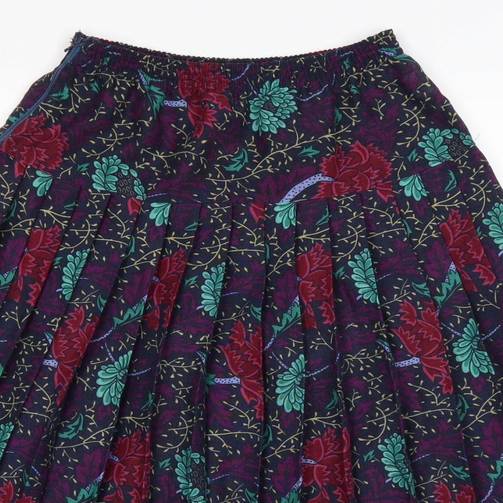 Mia cassara Womens Purple Floral  Swing Skirt Size 12