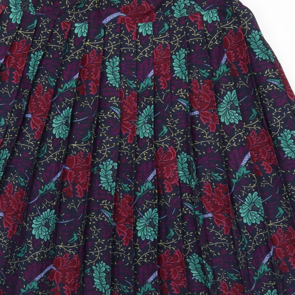 Mia cassara Womens Purple Floral  Swing Skirt Size 12