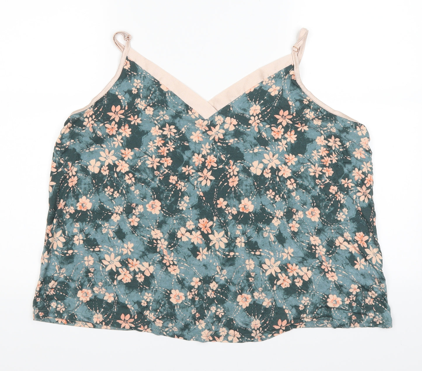 Love to lounge Womens Green Floral  Basic Tank Size L