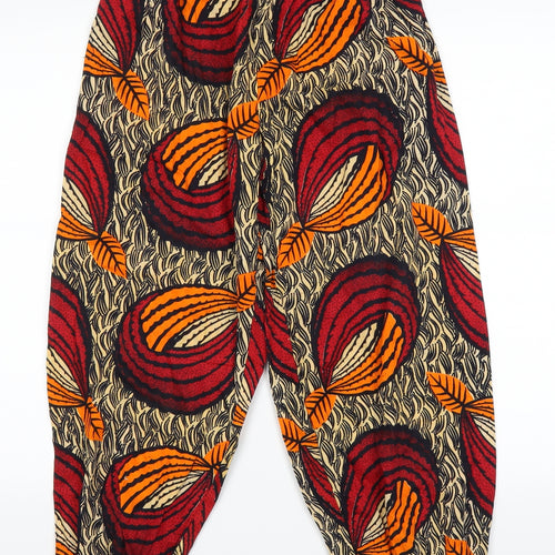 Preworn Womens Orange Geometric  Cropped Trousers Size 24 in L24 in