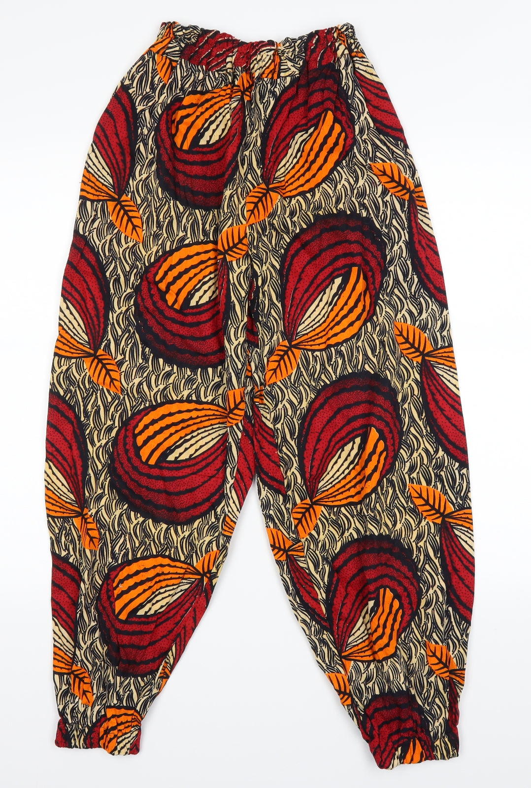 Preworn Womens Orange Geometric  Cropped Trousers Size 24 in L24 in