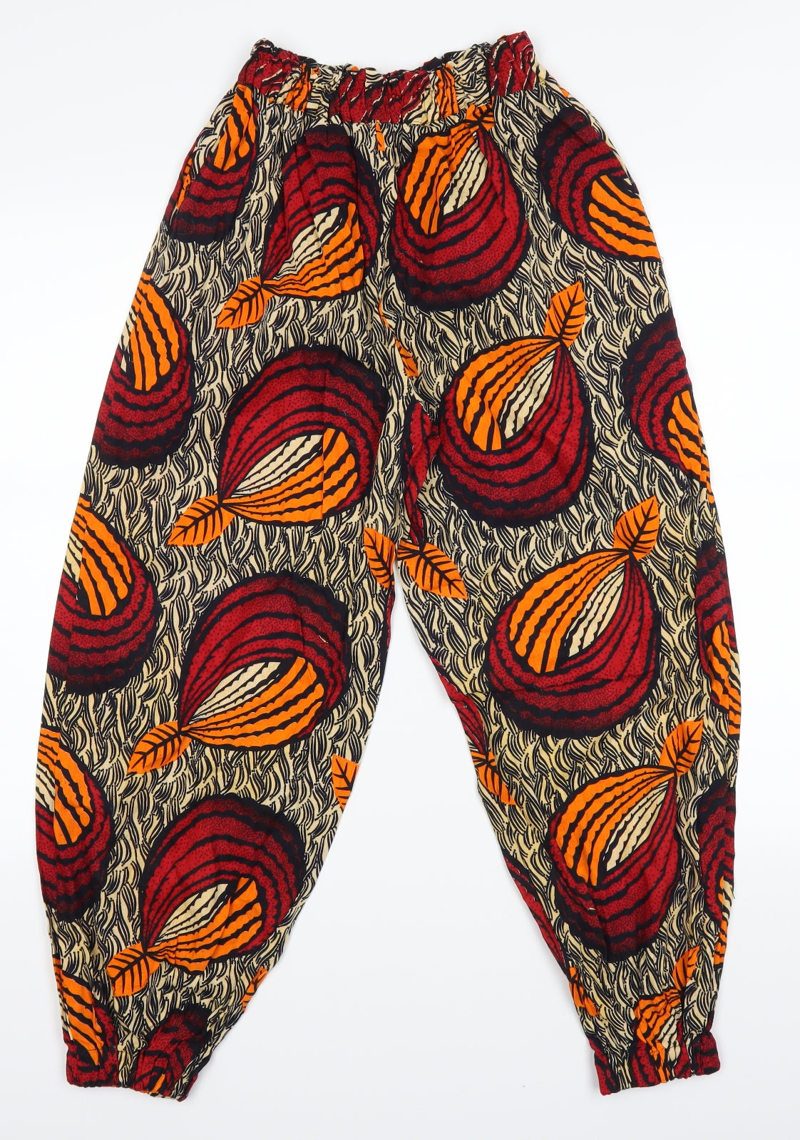 Preworn Womens Orange Geometric  Cropped Trousers Size 24 in L24 in