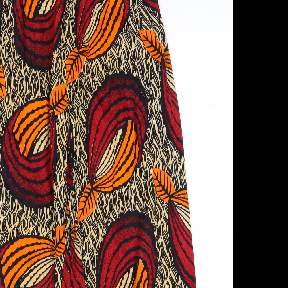 Preworn Womens Orange Geometric  Cropped Trousers Size 24 in L24 in