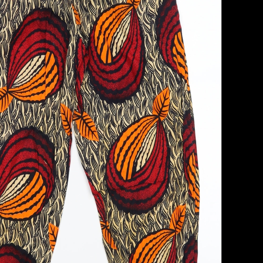 Preworn Womens Orange Geometric  Cropped Trousers Size 24 in L24 in