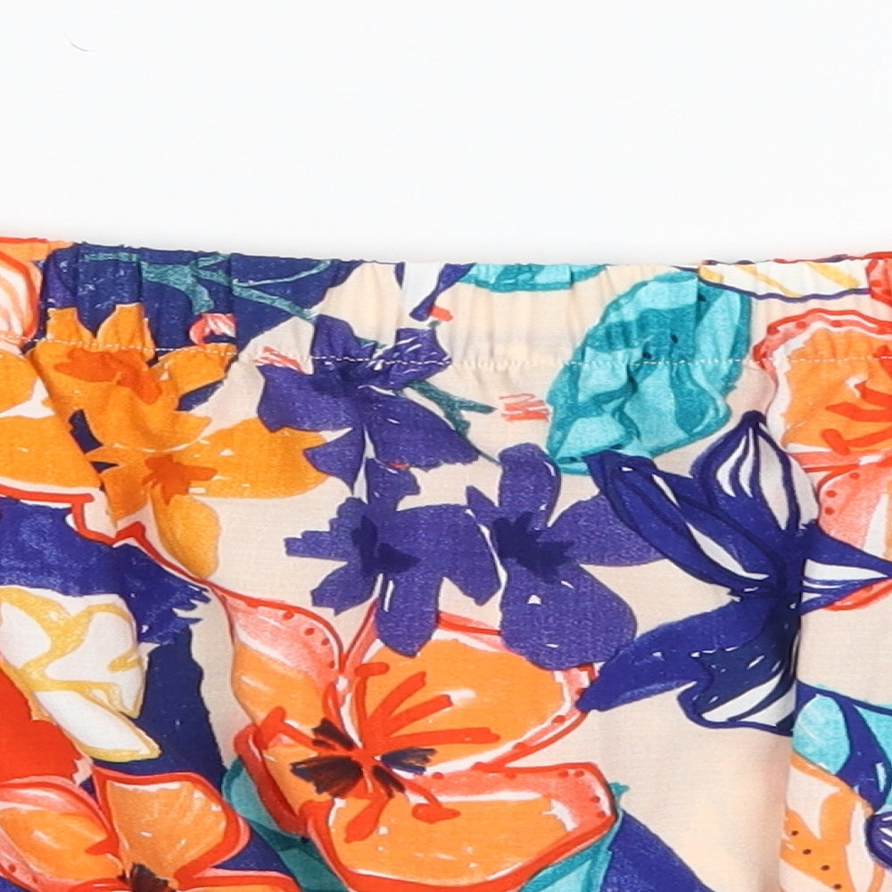 George Womens Blue Floral  Cropped Blouse Size 16