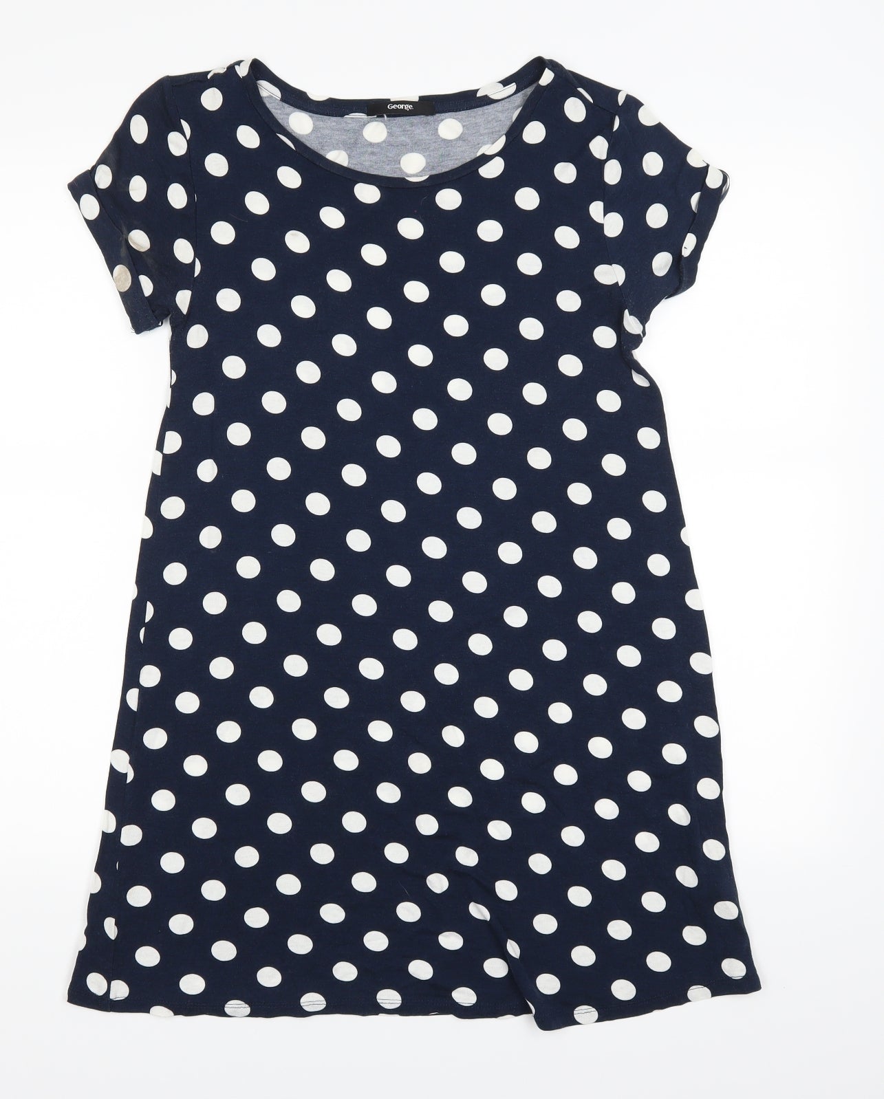 George Womens Blue Polka Dot  T-Shirt Dress  Size 10