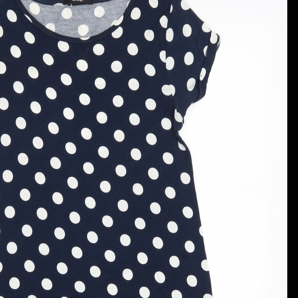George Womens Blue Polka Dot  T-Shirt Dress  Size 10