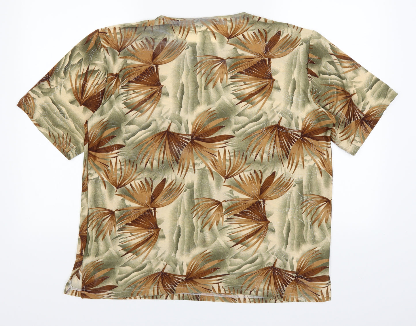 dian dian  Womens Brown Floral  Basic T-Shirt Size L