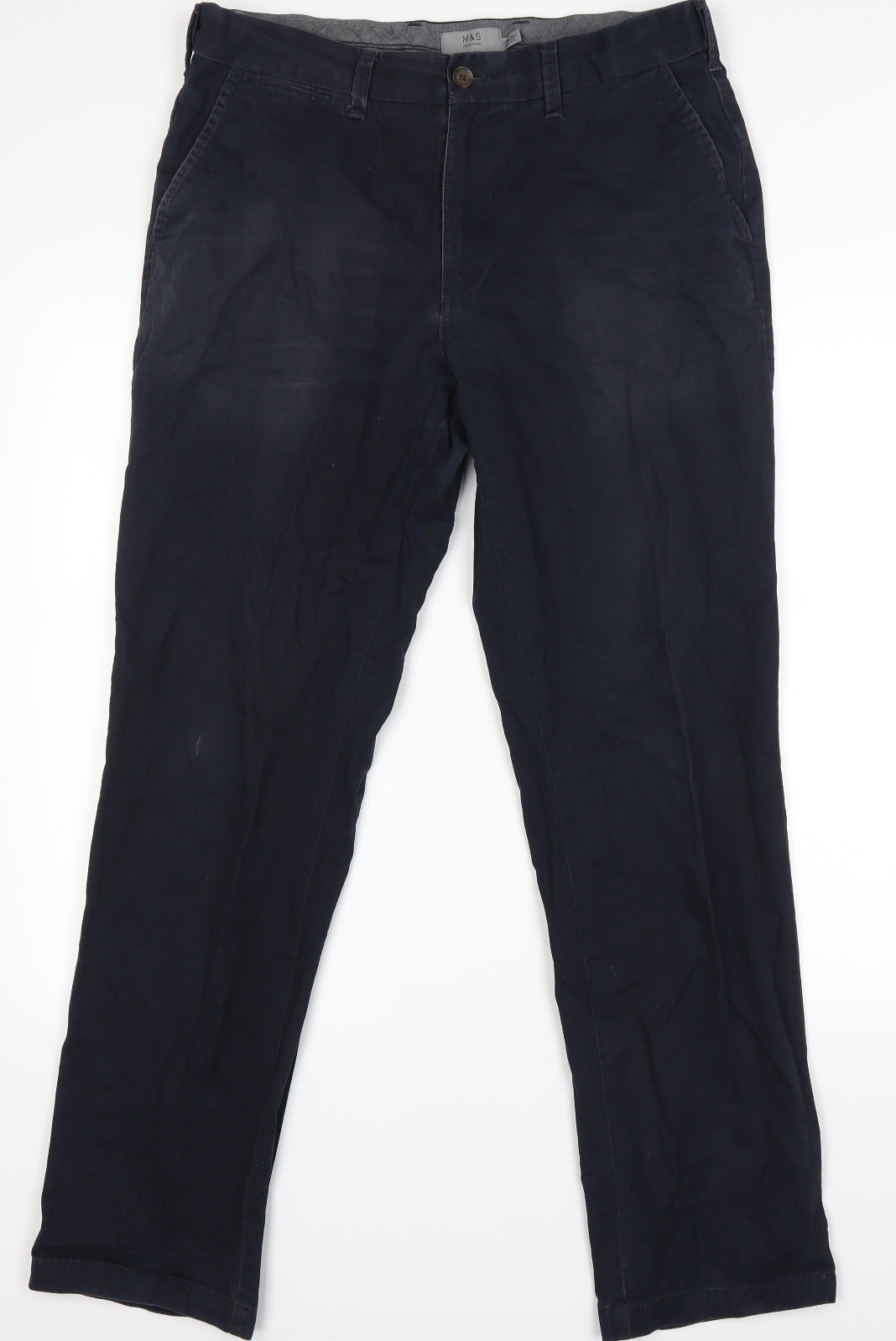 Marks and Spencer Mens Blue   Chino Trousers Size 34 L33 in