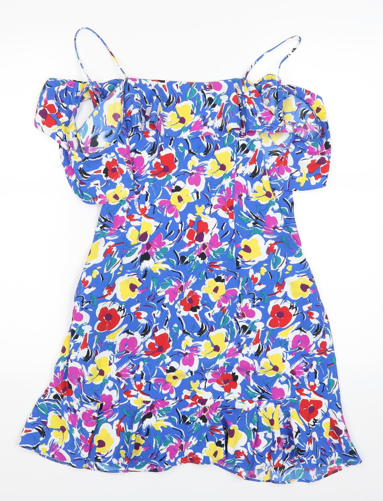 Topshop Womens Blue Floral  A-Line  Size 12
