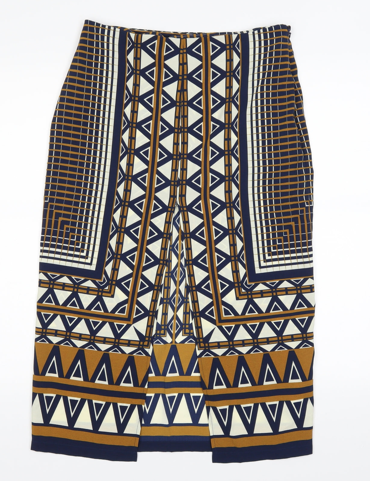 Topshop Womens Brown Geometric  Straight & Pencil Skirt Size 10