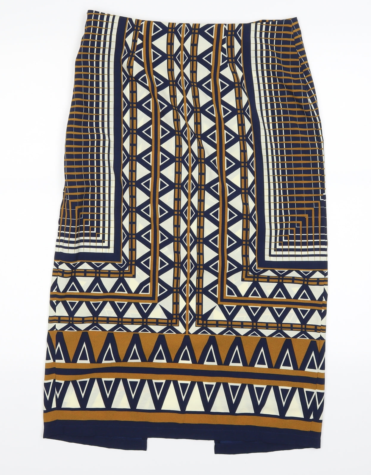 Topshop Womens Brown Geometric  Straight & Pencil Skirt Size 10