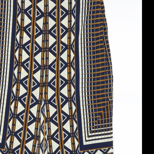 Topshop Womens Brown Geometric  Straight & Pencil Skirt Size 10