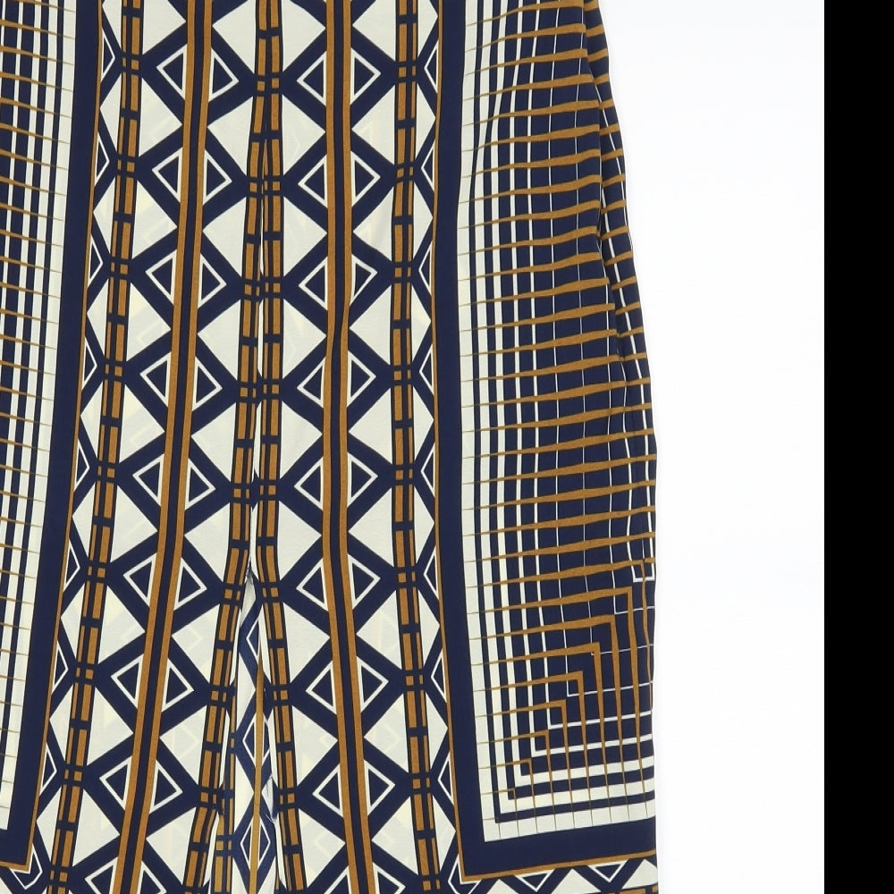 Topshop Womens Brown Geometric  Straight & Pencil Skirt Size 10