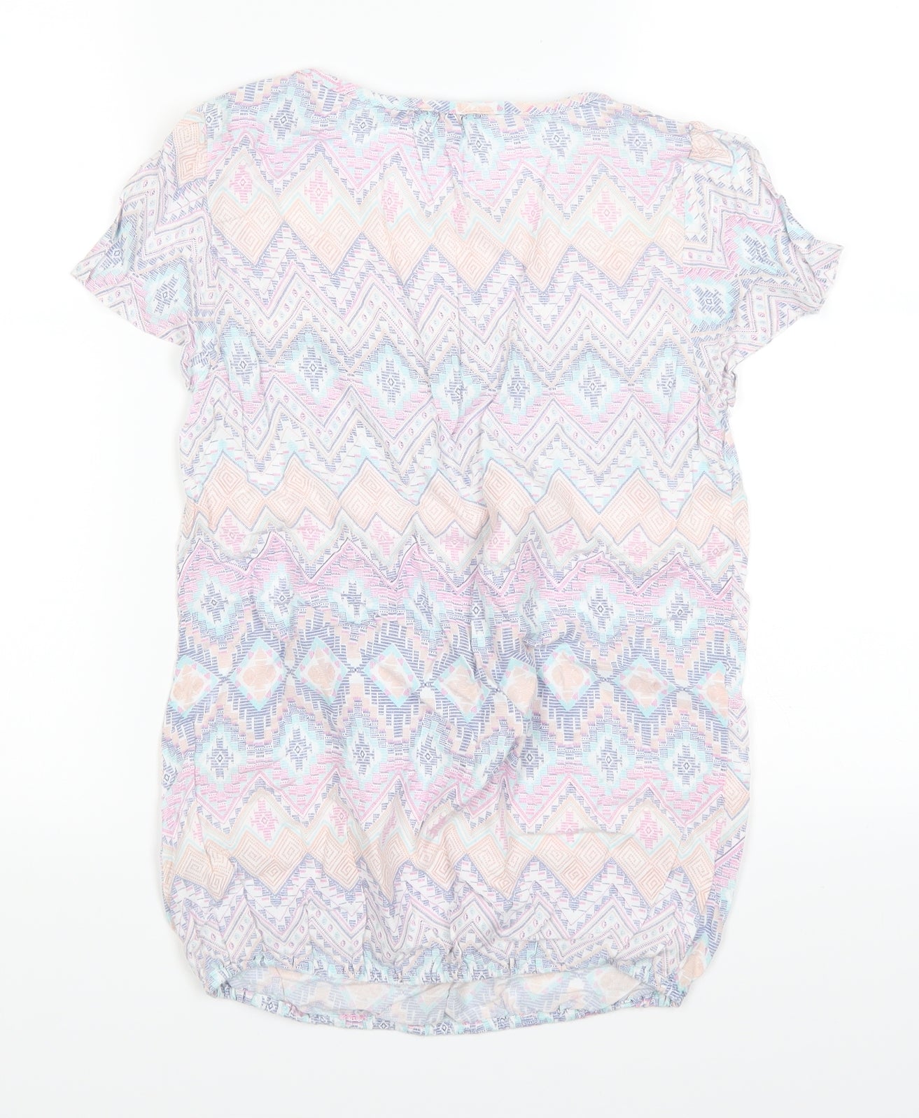 F&F Womens Blue Geometric  Basic T-Shirt Size 6