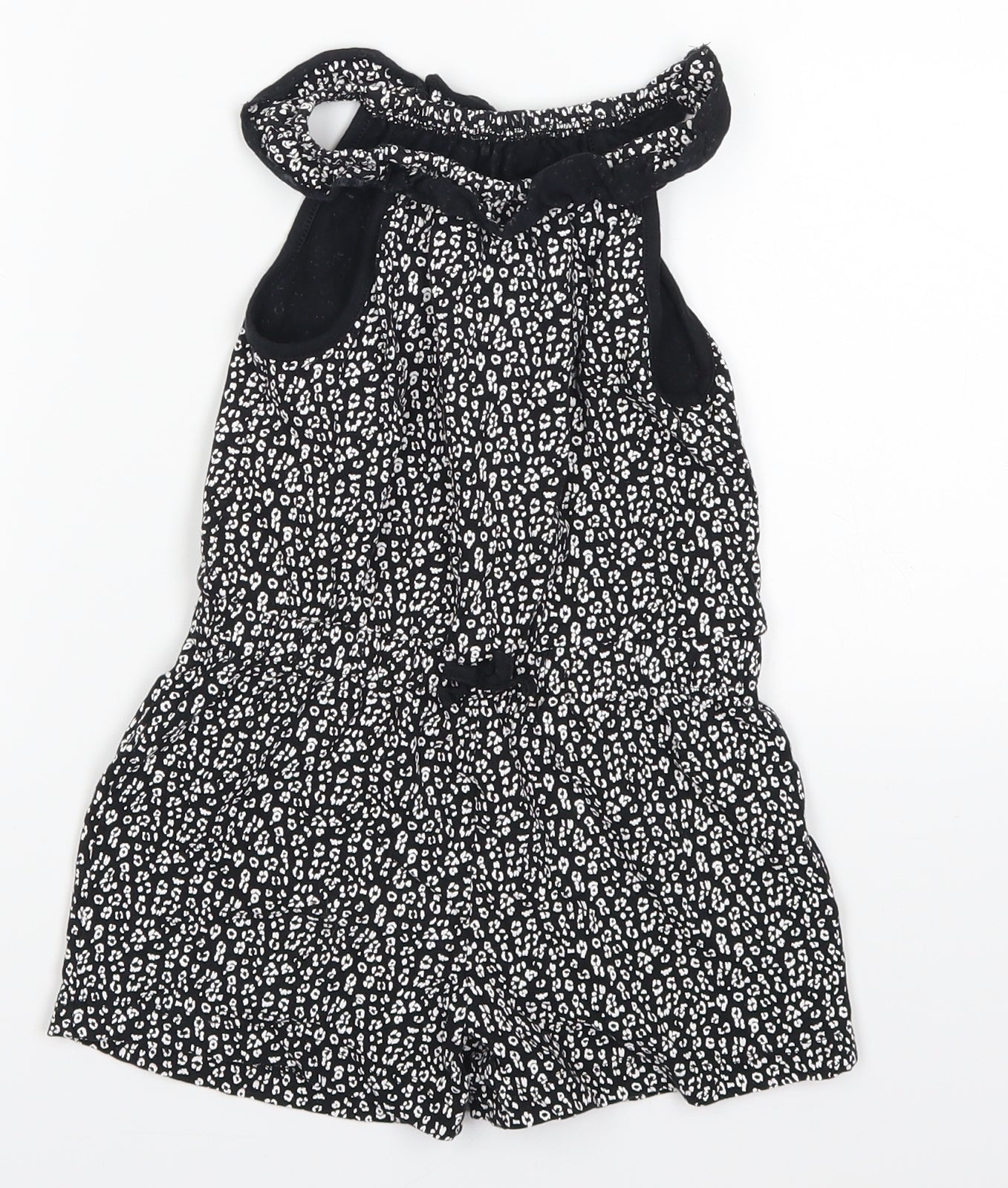 George Girls Black Animal Print  Leotard One-Piece Size 3-4 Years