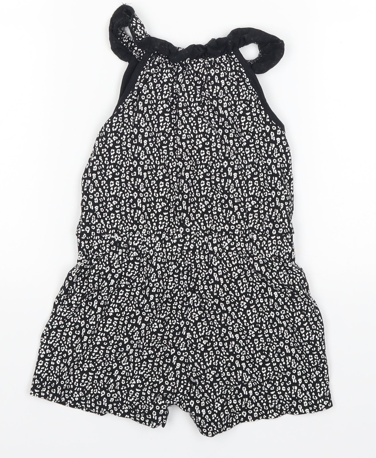 George Girls Black Animal Print  Leotard One-Piece Size 3-4 Years