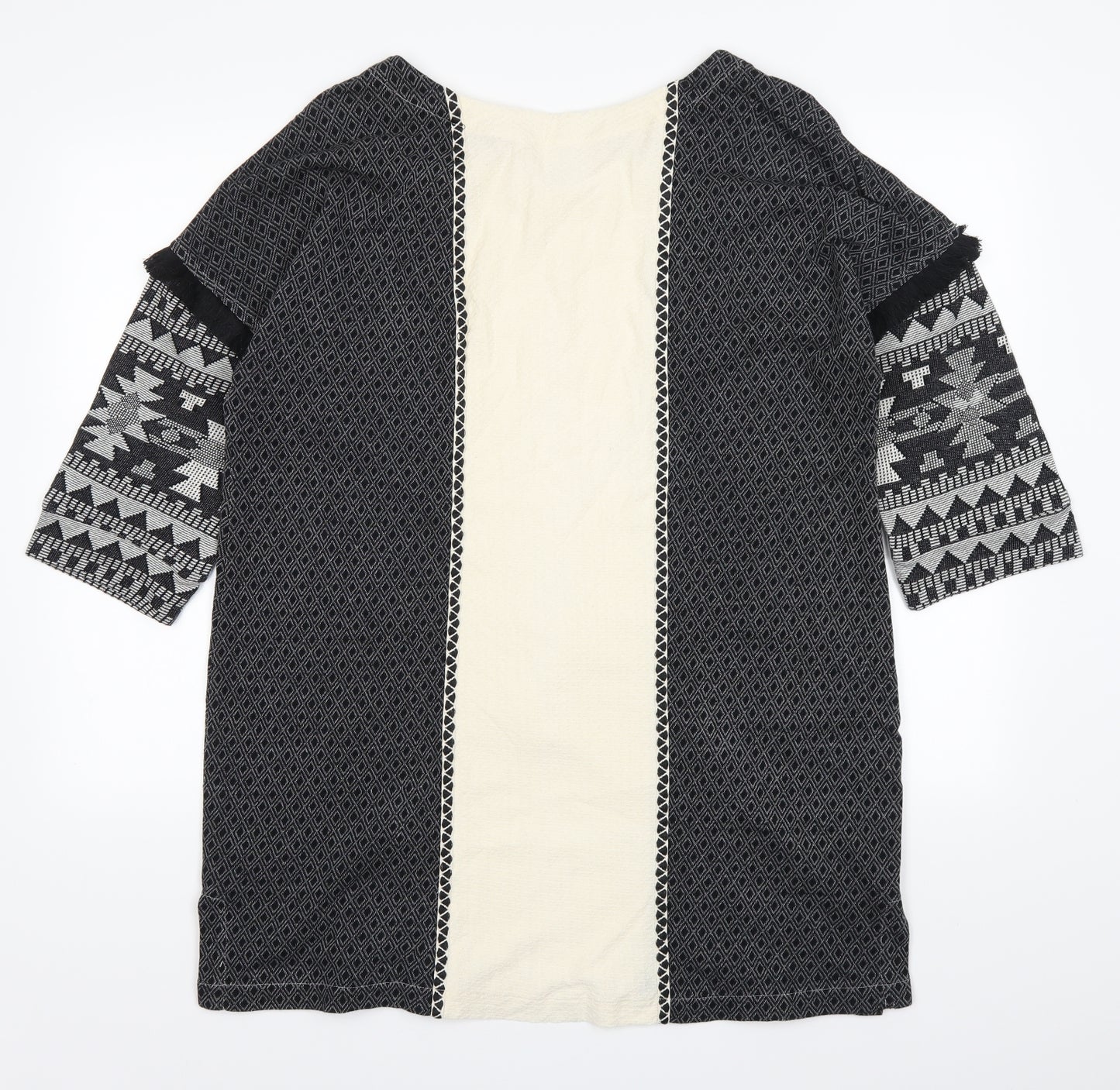 White Stuff Womens Ivory Geometric  A-Line  Size 16