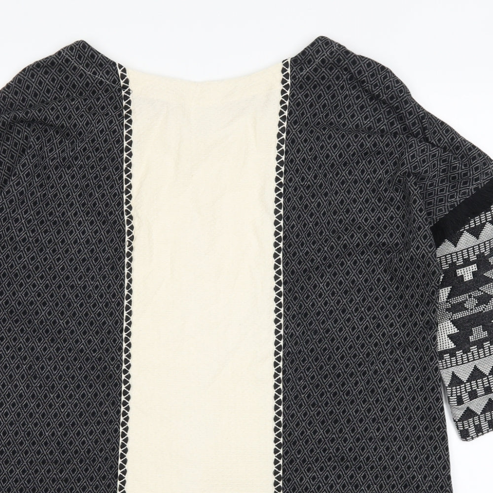 White Stuff Womens Ivory Geometric  A-Line  Size 16