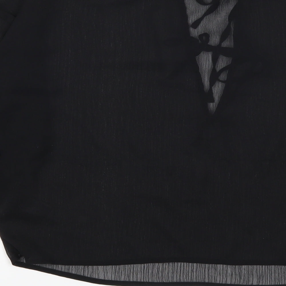 Divided by H&M Womens Black   Basic Blouse Size 38  - see through