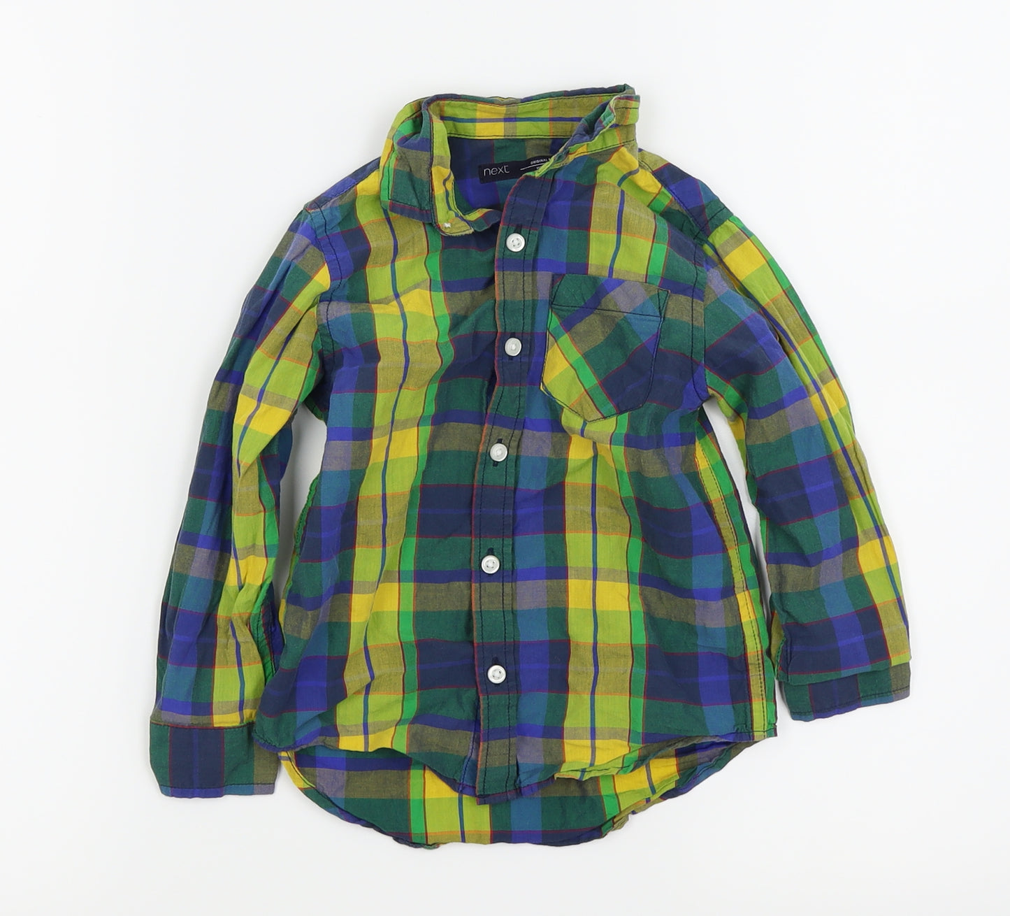 NEXT Boys Blue Check  Basic Dress Shirt Size 4 Years