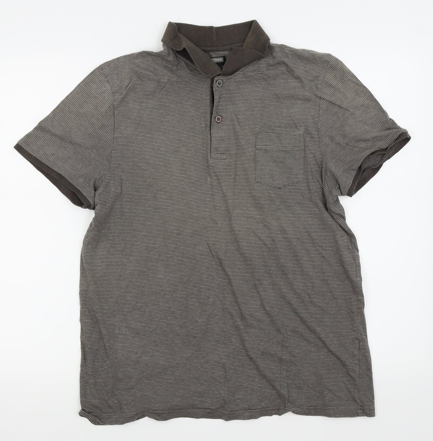 Burton Mens Brown Pinstripe   Polo Size L
