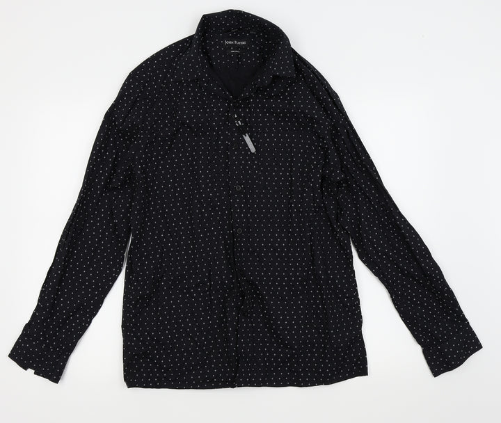 john players Mens Black Dress Shirt Size 40