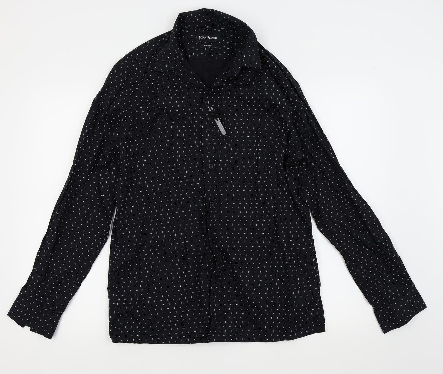 john players Mens Black    Dress Shirt Size 40