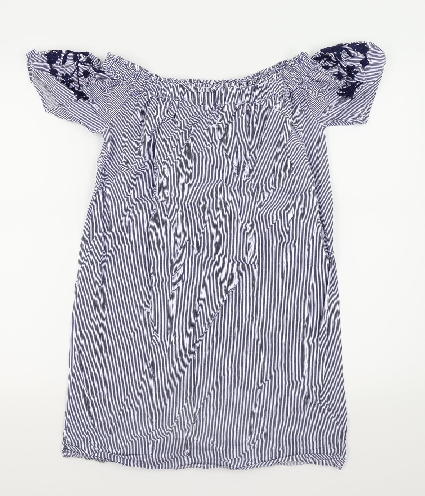 Select Womens Blue Striped  Fit & Flare  Size 10