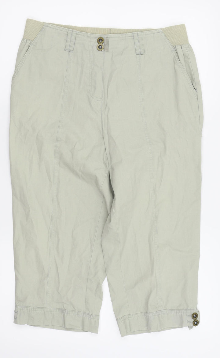 BM Womens White Capri Trousers Size 12 - 3/4 leg