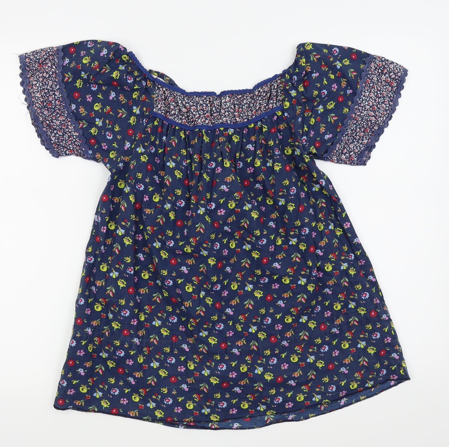 Topshop Womens Blue Floral  Basic T-Shirt Size 8