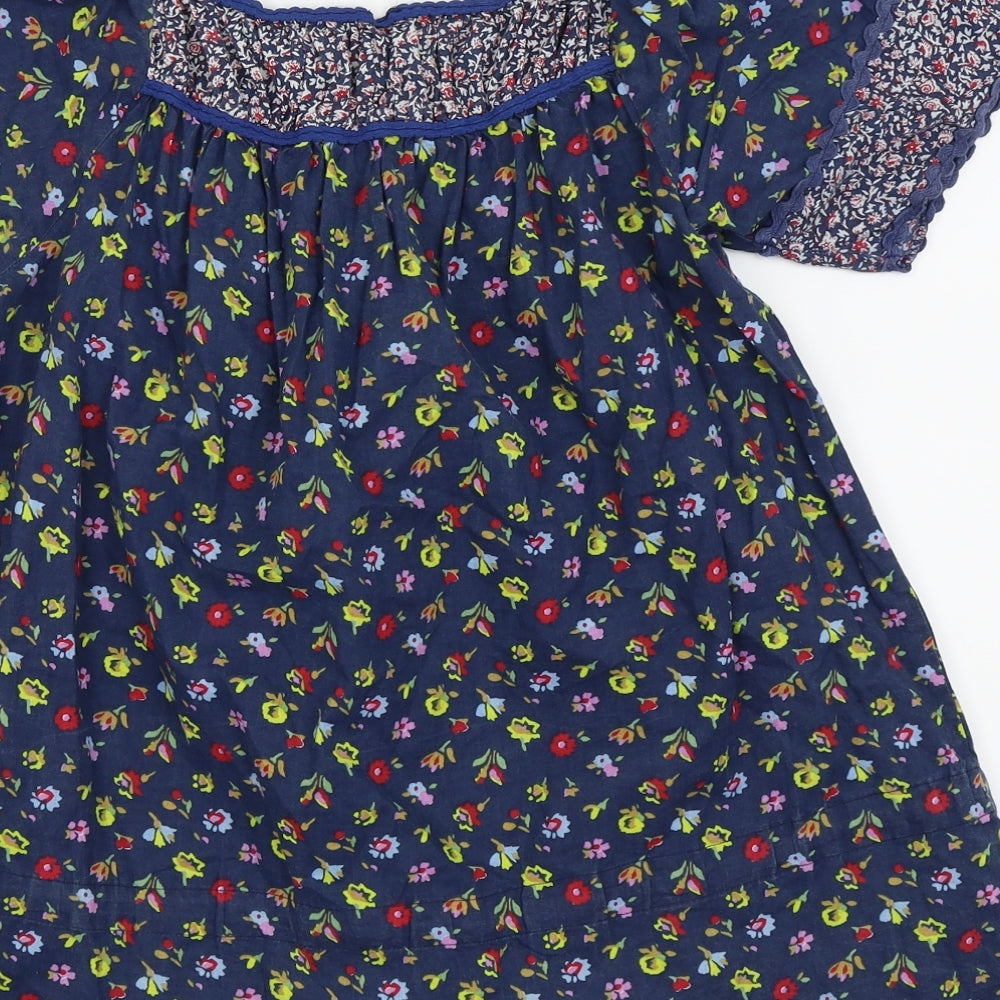 Topshop Womens Blue Floral  Basic T-Shirt Size 8