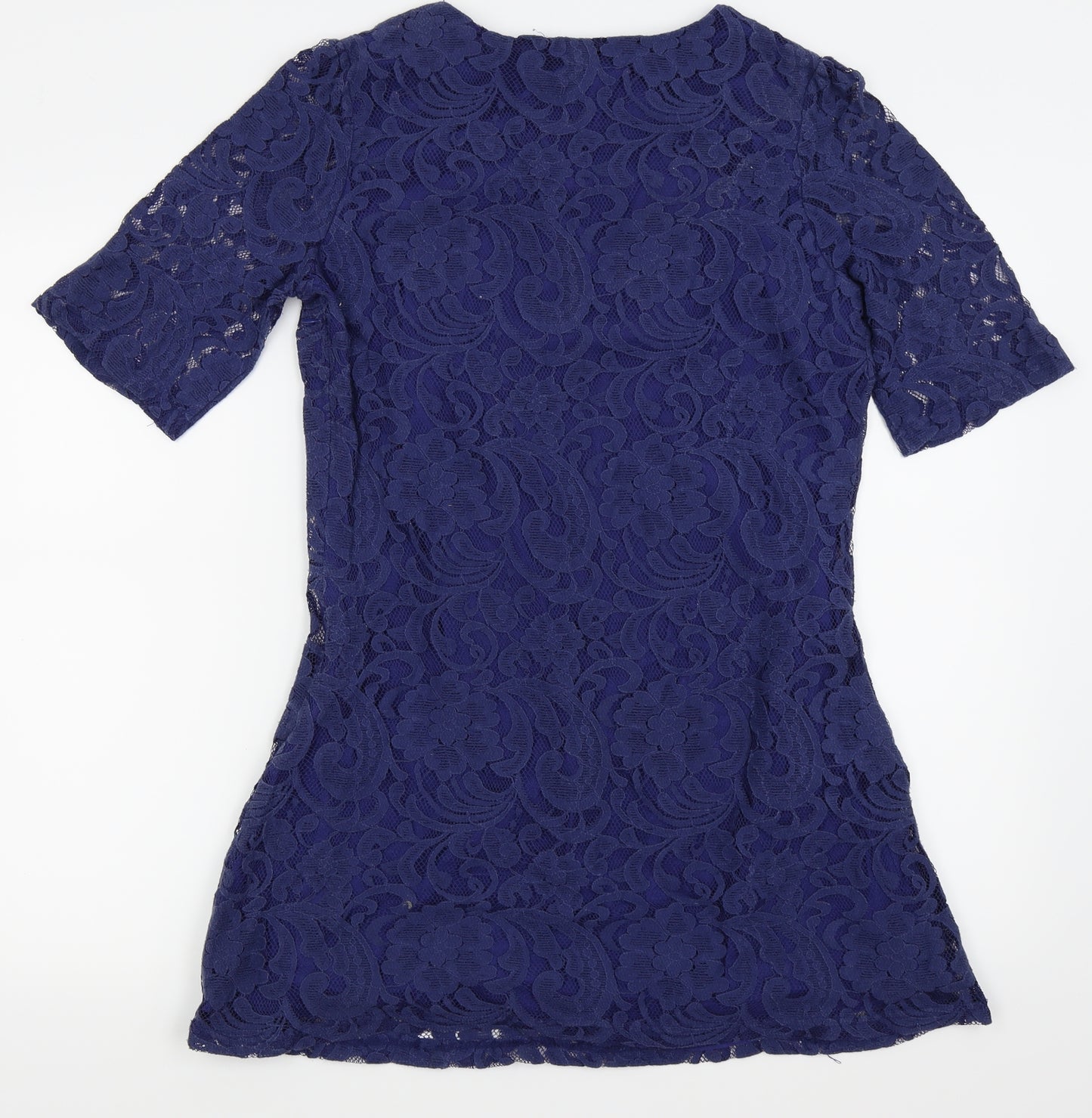Mela Loves London Womens Blue Floral  Fit & Flare  Size 16