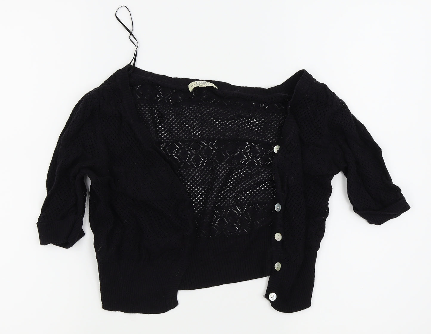 Papaya Womens Black   Cardigan Jumper Size 14  - crop cardigan