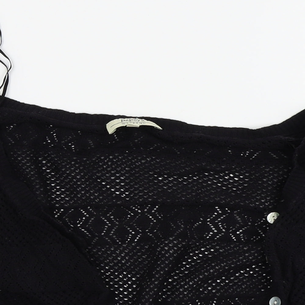 Papaya Womens Black   Cardigan Jumper Size 14  - crop cardigan