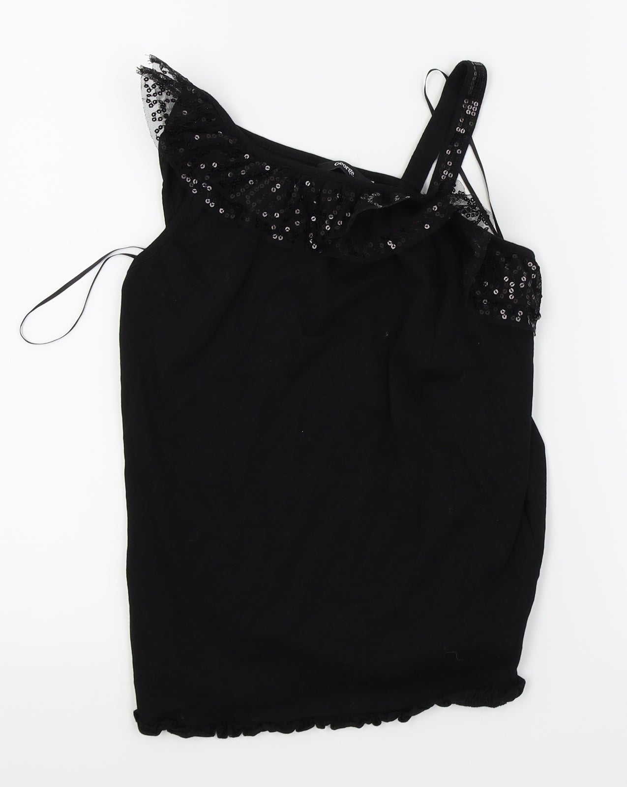 Asda George Girls Black   Basic T-Shirt Size 11-12 Years