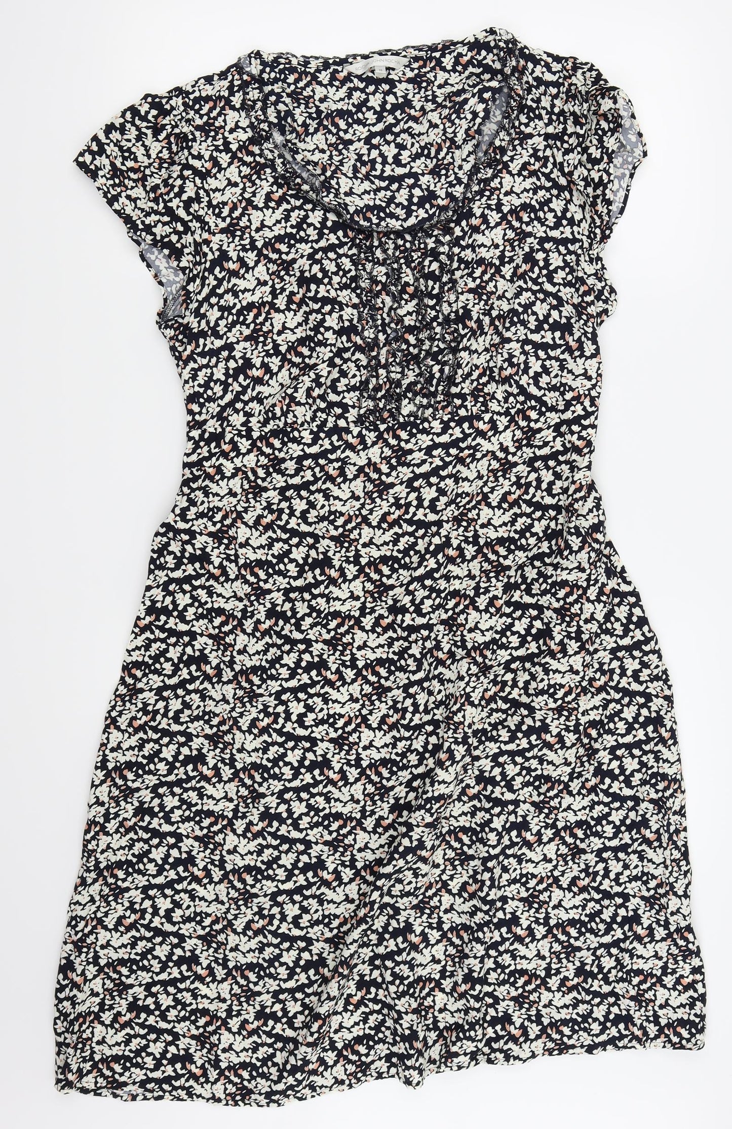 RJR.John Rocha Womens Black Floral  Fit & Flare  Size 14