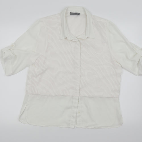 vava Womens White   Basic Button-Up Size 2XL