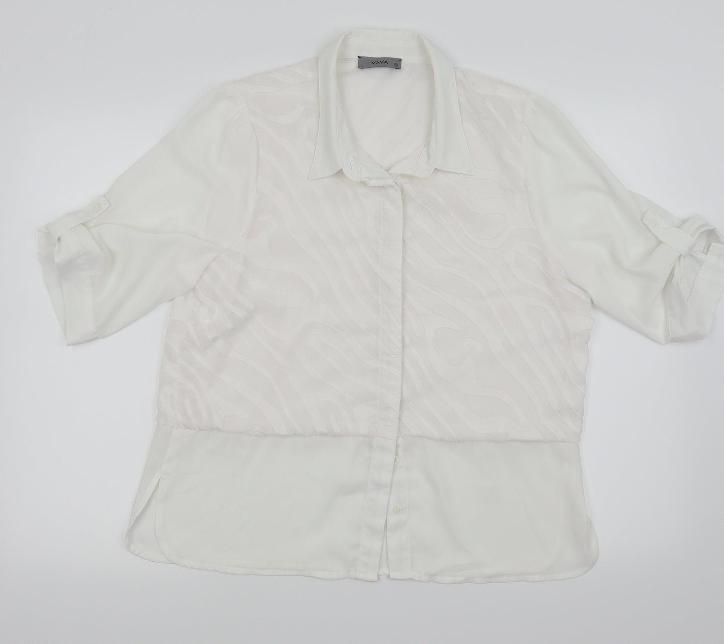 vava Womens White   Basic Button-Up Size 2XL
